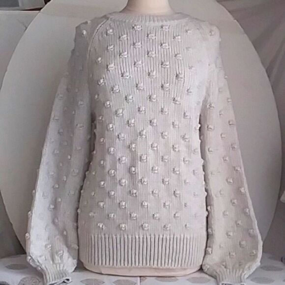 Gap Sweater Women's 3D Popcorn Knit Oatmeal On Trend Retro 90s Y2K size S Tall - Picture 1 of 9
